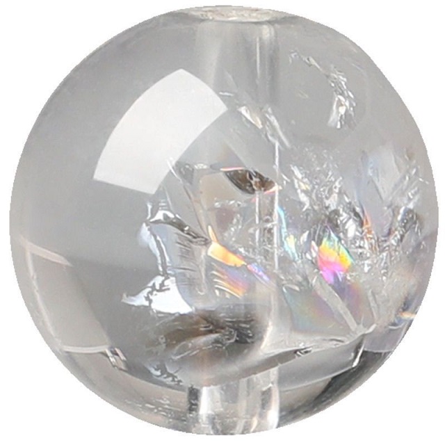 天然白阿赛白水晶散珠单颗彩虹焚天阿赛斯特莱白水晶diy手串手链